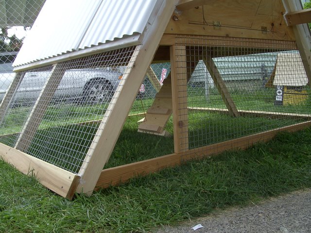  galvanized 1â€³ cage wire protects the run. Chicken door to be added
